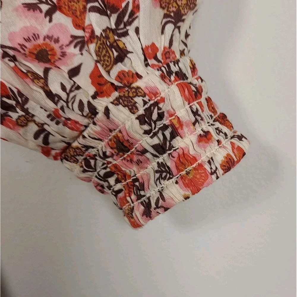 Fall Dress Toddler Girls Orange Pink Brown Floral Bohemian